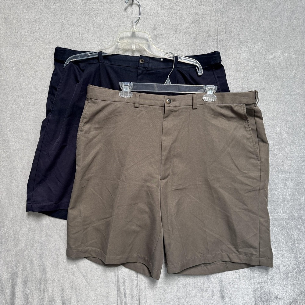 Vtg Haggar Golf Shorts Mens 42 Multicolor Microfiber Chino Relaxed Fit Lot 2 Y2K